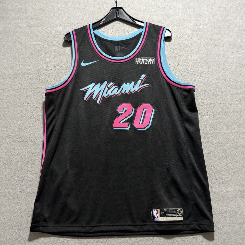 Nike NBA Miami Heat Justise Winslow #20 SB Vice Jersey Black Men’s XL Size 52